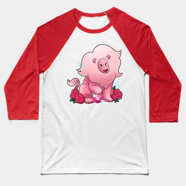 Pink Lion Baseball T-Shirt by KaceyMeg